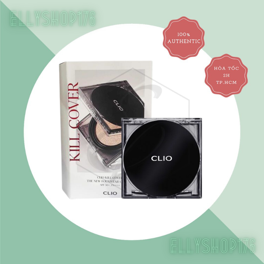 Phấn Nước Clio Kill Cover The New Founwear Cushion Đen Vuông Trong Suốt( Kèm Lõi)